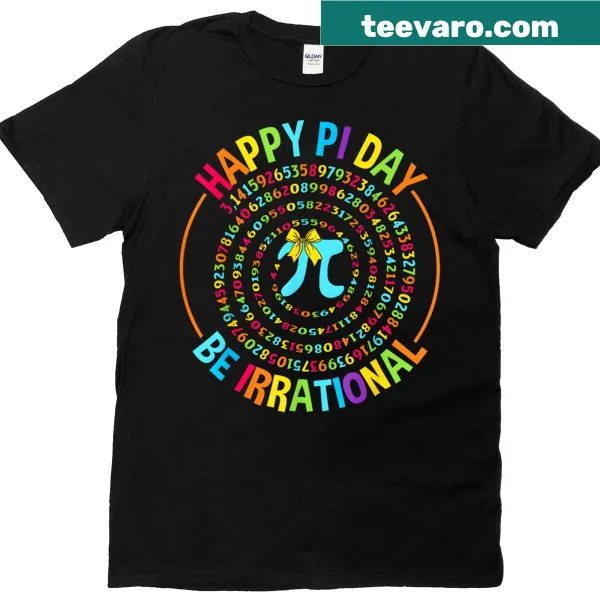 Funny Pi Day t-shirt featuring a pi symbol and a coquette bow