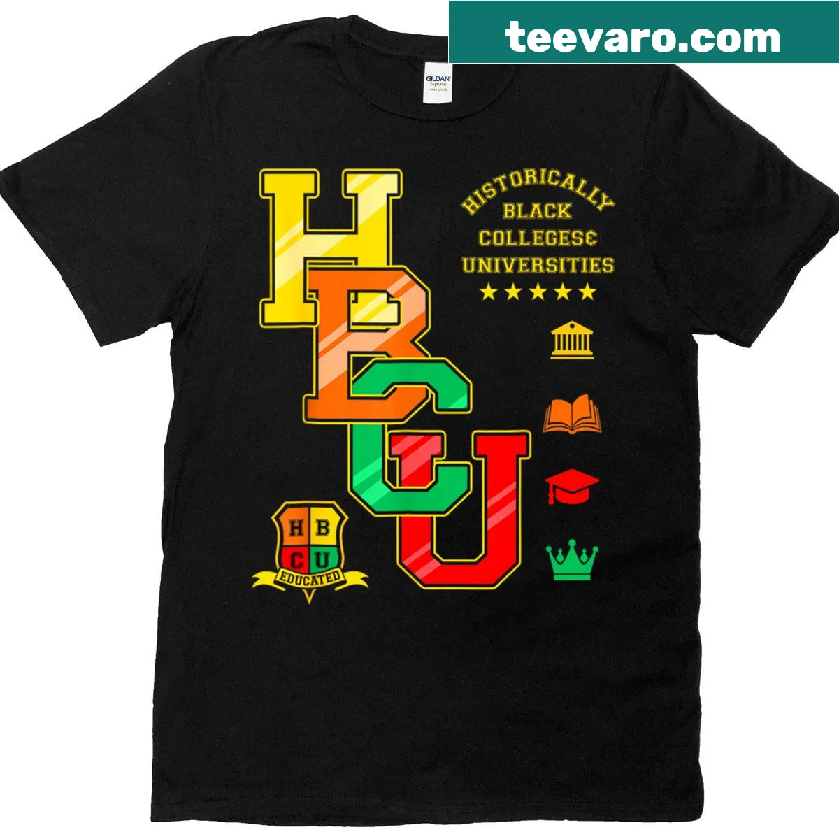HBCU Graduation t-shirt celebrating Historically Black Colleges — on a men's t-shirt