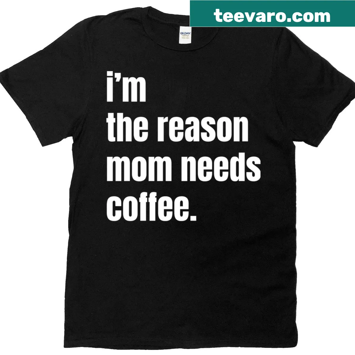 Funny tee about mothers needing coffee for parenting — on a men's t-shirt