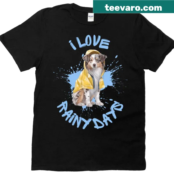 Comfortable T-shirt with the phrase 'I Love Rainy Days'
