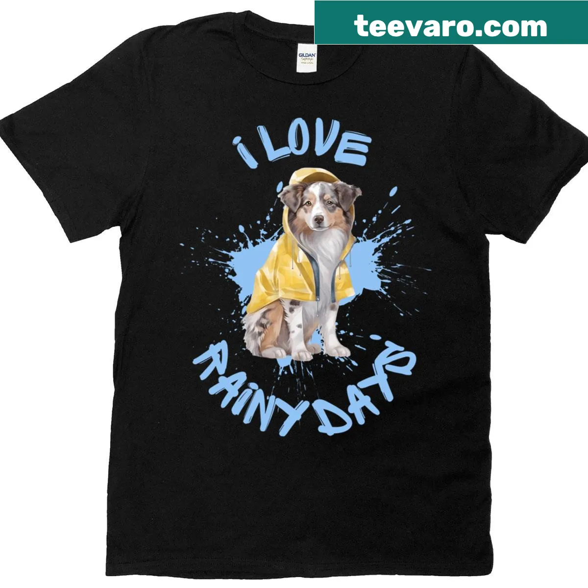 Comfortable T-shirt with the phrase 'I Love Rainy Days' — on a men's t-shirt