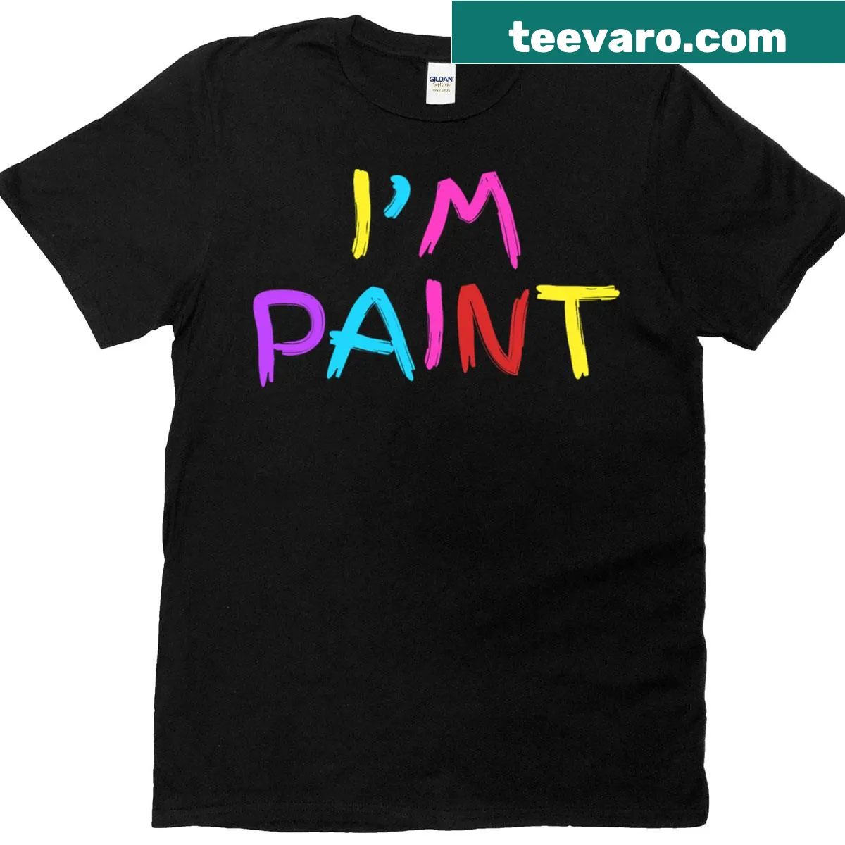 Playful finger painting design with heart graphic on casual t-shirt — on a men's t-shirt