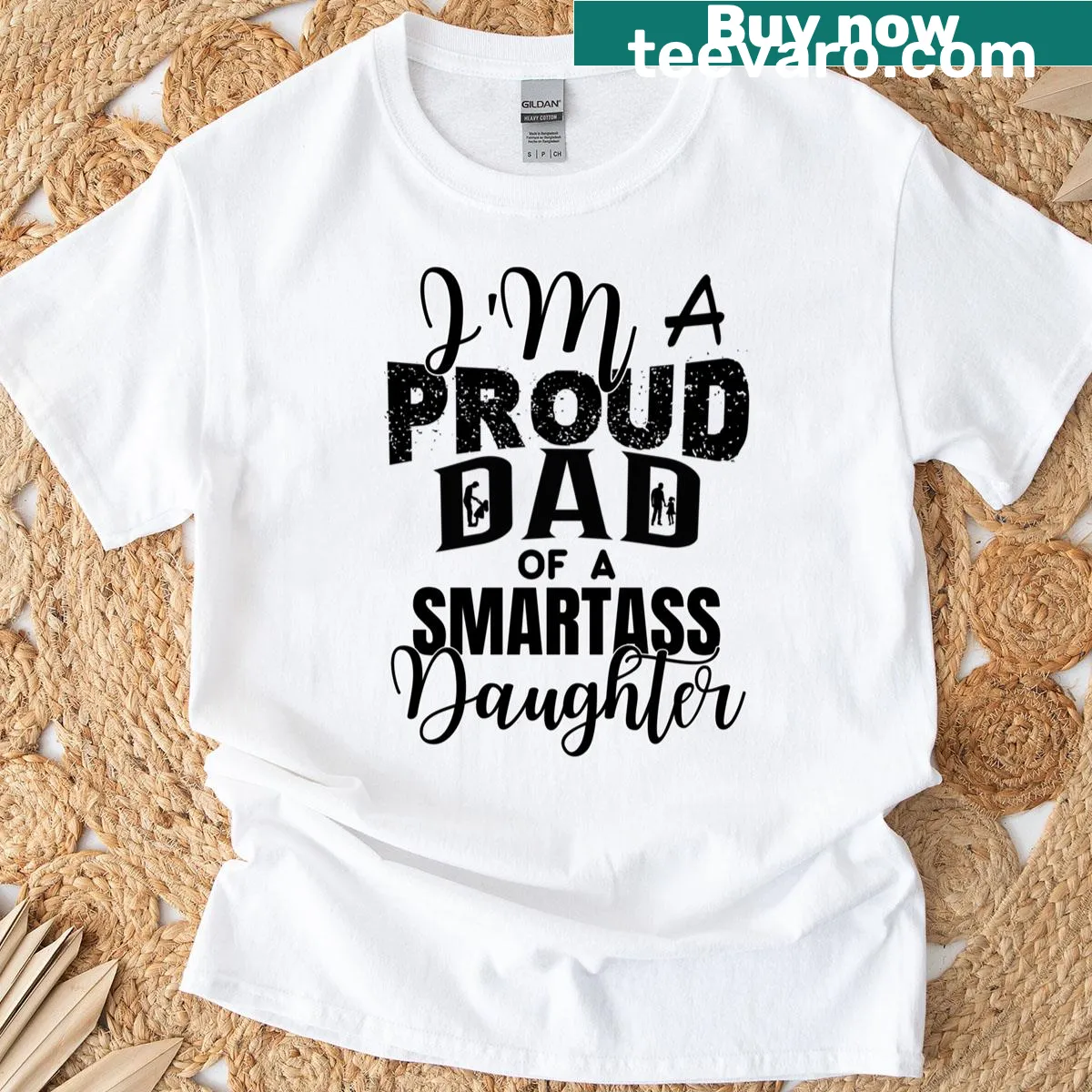 Funny proud dad T-shirt celebrating having a smart daughter — on a men's t-shirt
