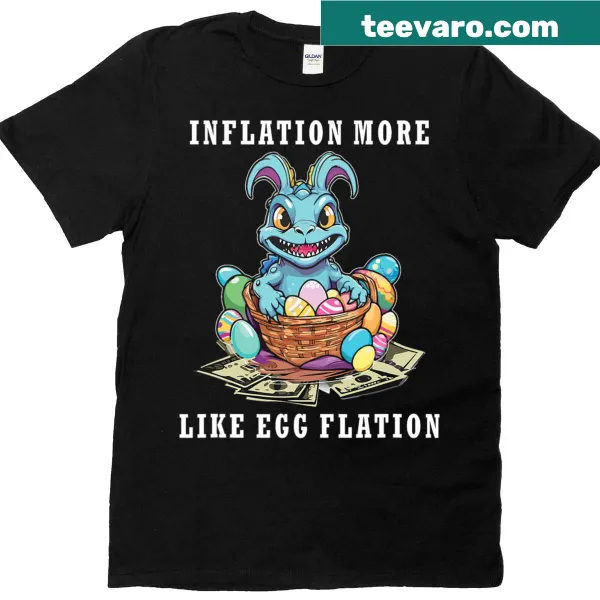 Funny Easter-themed t-shirt with egg flation pun