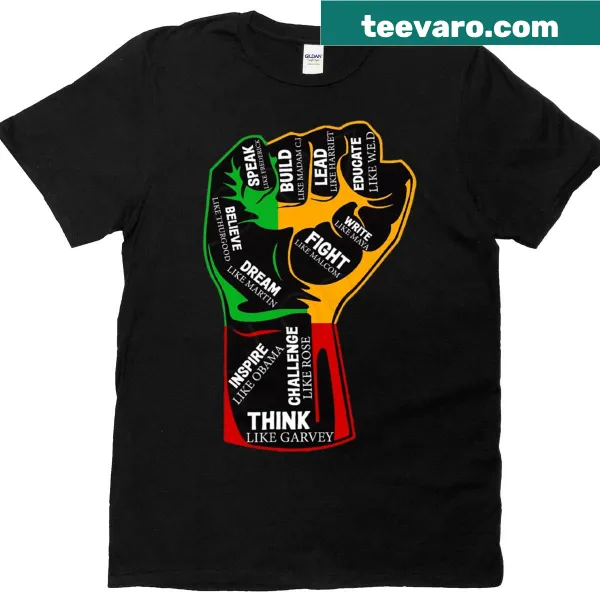 Powerful fist graphic shirt honoring Black history with inspiring design