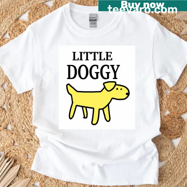 Cute T-shirt featuring a cartoon graphic of a little dog