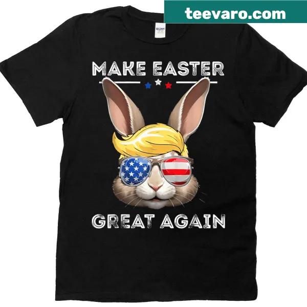 Funny Easter shirt featuring Trump bunny design and playful text