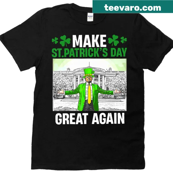 Funny St. Patrick's Day shirt featuring American flag and political text