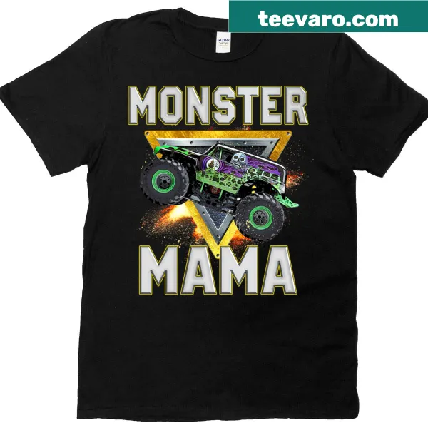Graphic T-shirt featuring a monster truck with the text 'Monster Truck Are My Jam'