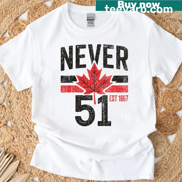 Bold text celebrating Canada's pride and history on a casual t-shirt.