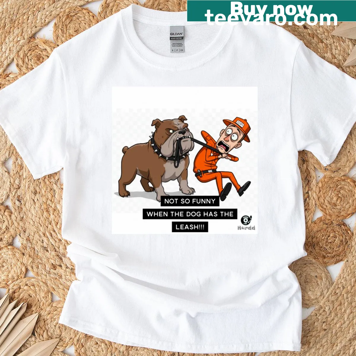 Funny dog-themed tee with 'Not So Funnydog' text — on a men's t-shirt