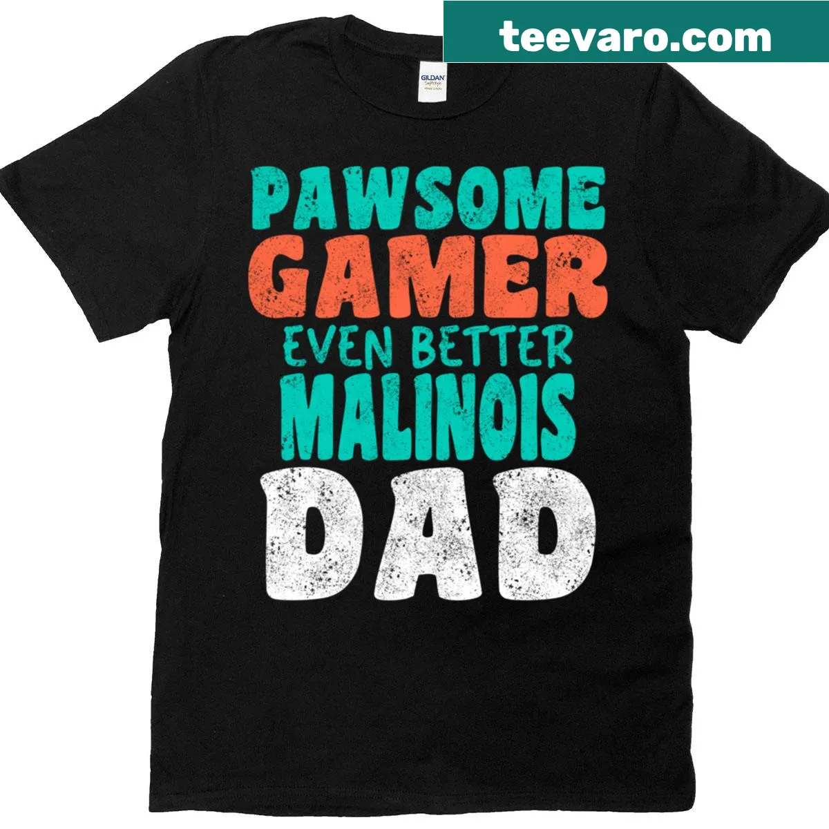 Funny T-shirt for gamer dads featuring Malinois design — on a men's t-shirt