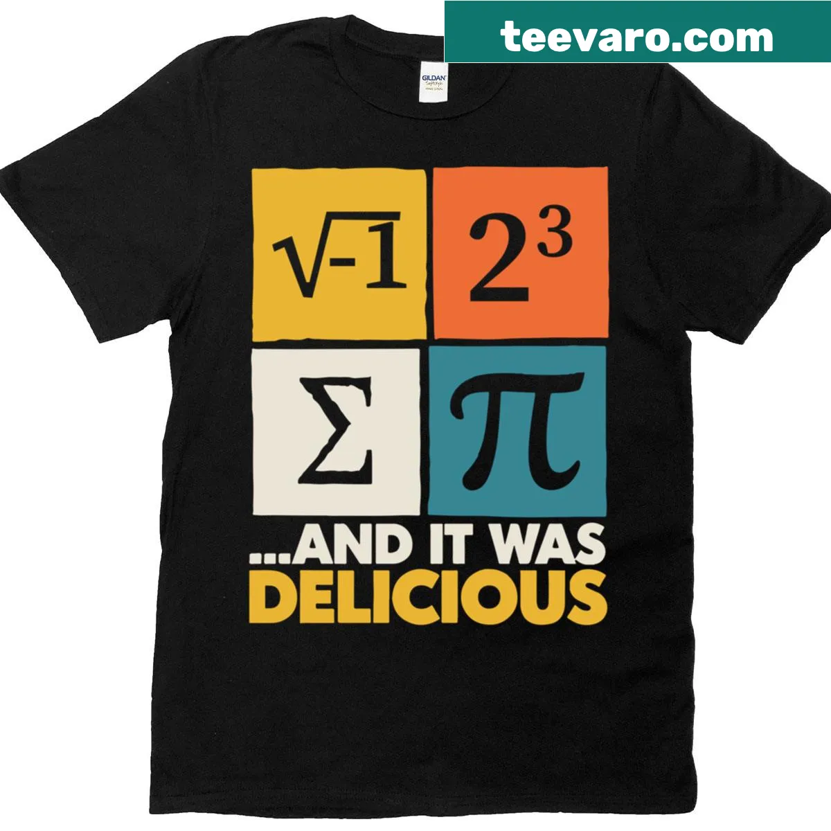 Humorous T-shirt featuring a math pun related to pi — on a men's t-shirt