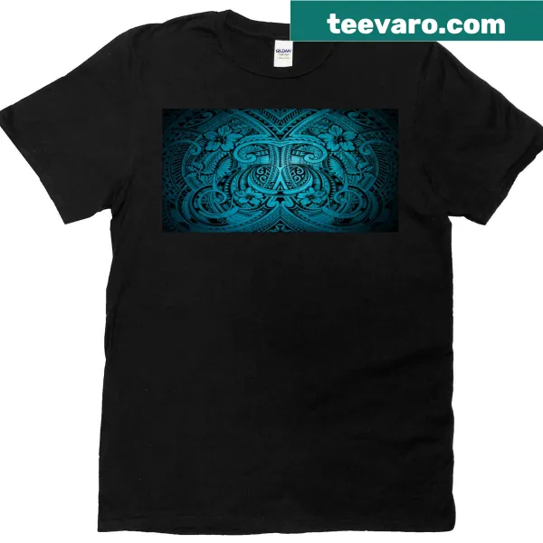 Polynesian-themed t-shirt with bold typography