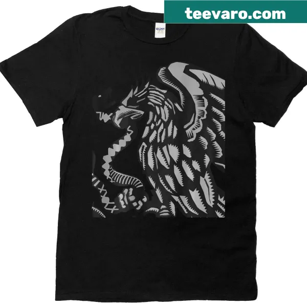 Eagle shield design on Mexican flag graphic T-shirt