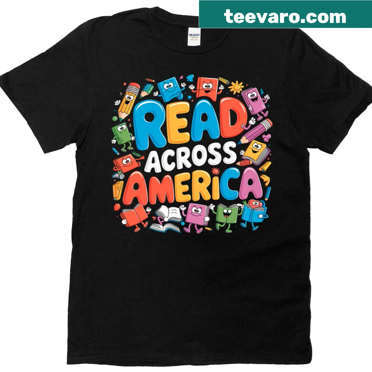 Inspirational reading-themed T-shirt for teachers and book lovers — on a men's t-shirt