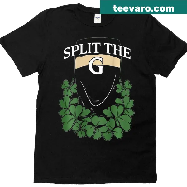 Bold typographic design featuring split letter G on T-shirt