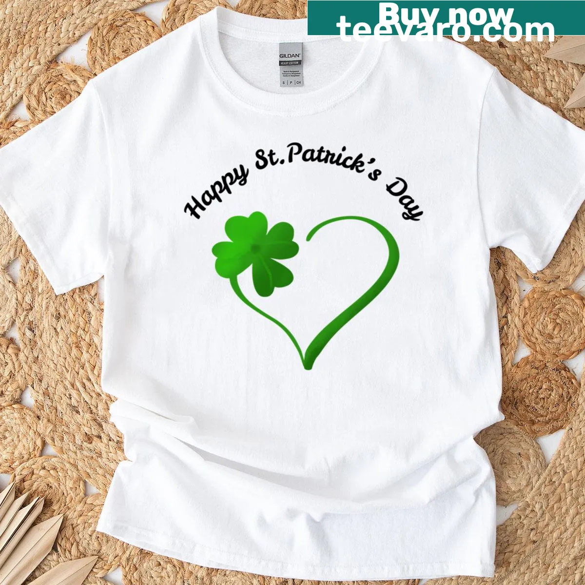 St. Patrick's Day t-shirt with a lucky clover design — on a men's t-shirt