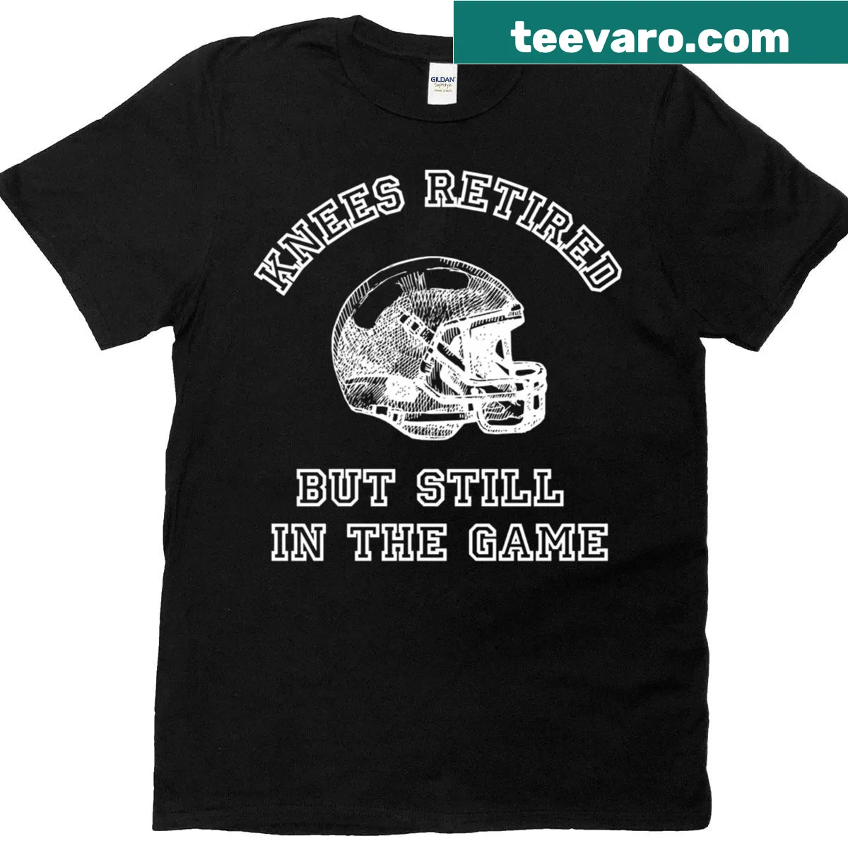 Vintage T-shirt with joke about aging athletes and football — on a men's t-shirt