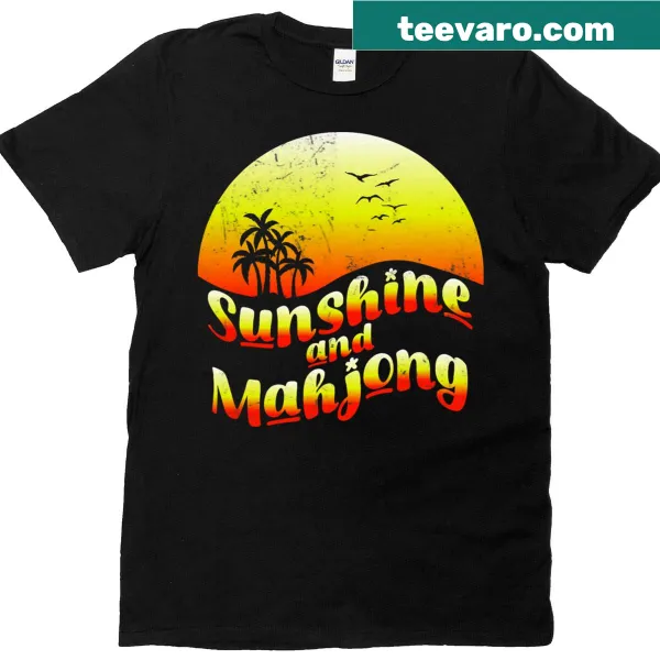 Cute vintage Mahjong t-shirt with sunshine graphic