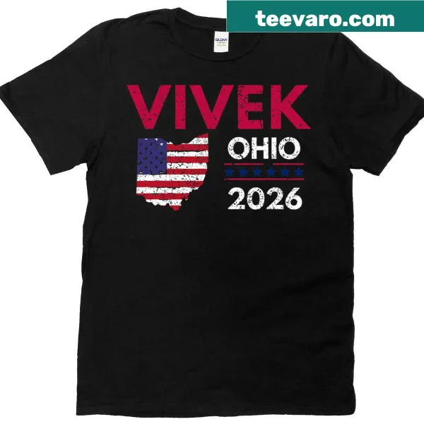 Retro grunge T-shirt featuring Vivek Ramaswamy for Ohio Governor 2026