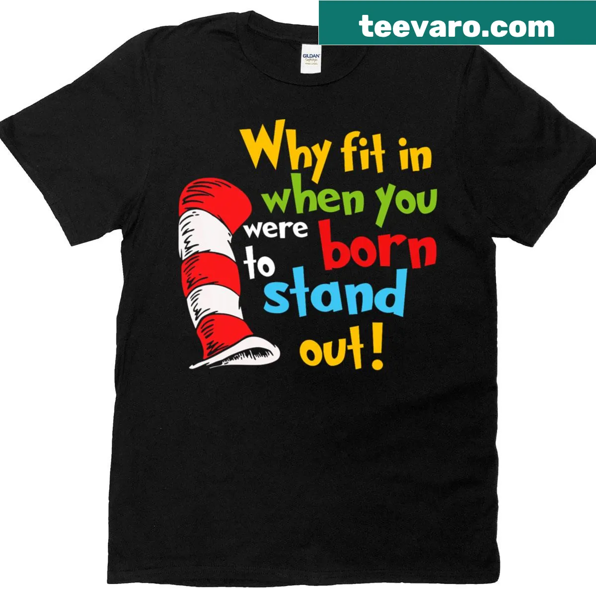 T-shirt with Why Fit In design and whimsical elements — on a men's t-shirt