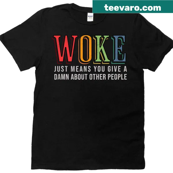 Typographic T-shirt with a message about caring for others and social awareness
