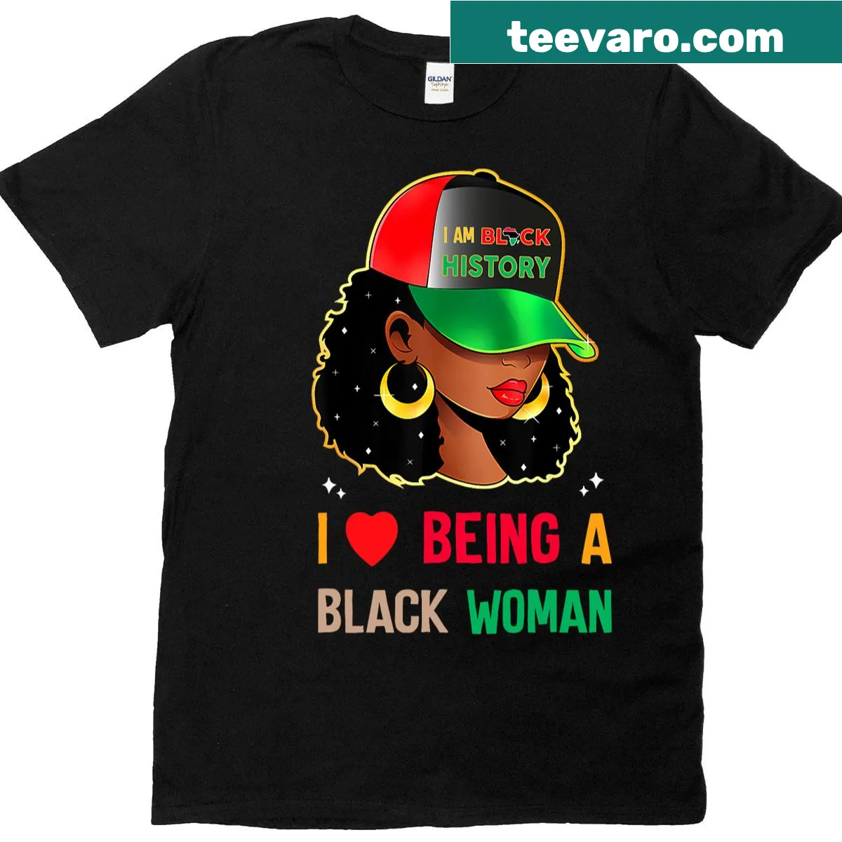 Empowering t-shirt with 'I Love Being' celebrating Black womanhood — on a men's t-shirt