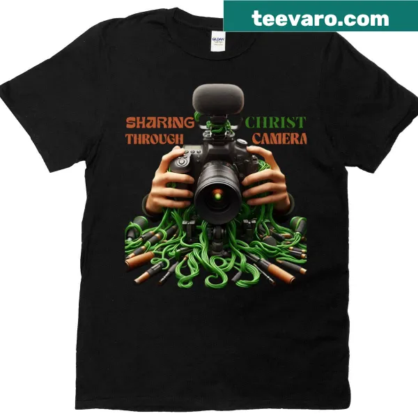 Illustrative t-shirt merging photography and faith themes