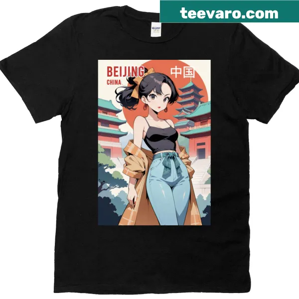 T-shirt featuring retro anime fashion design inspired by 1990s Beijing