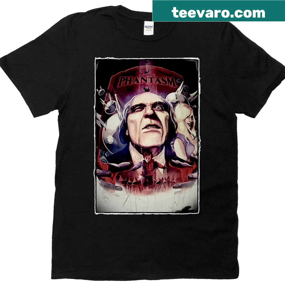 Phantasm-themed T-shirt for horror movie fans — on a men's t-shirt