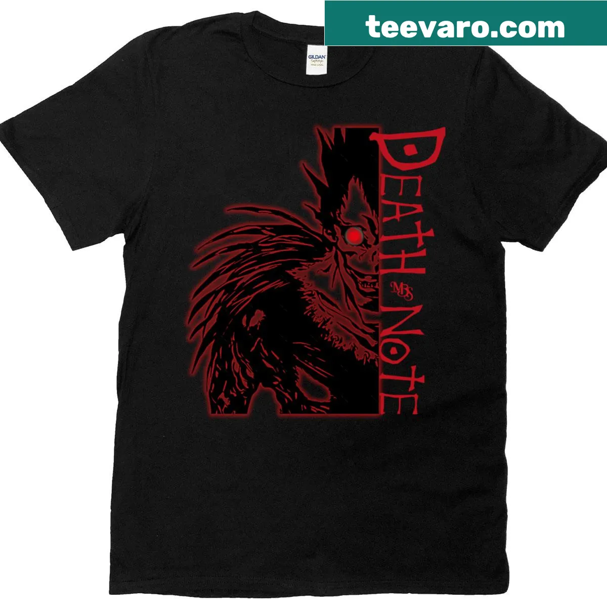 Death Note inspired T-shirt with LED design for anime fans. — on a men's t-shirt