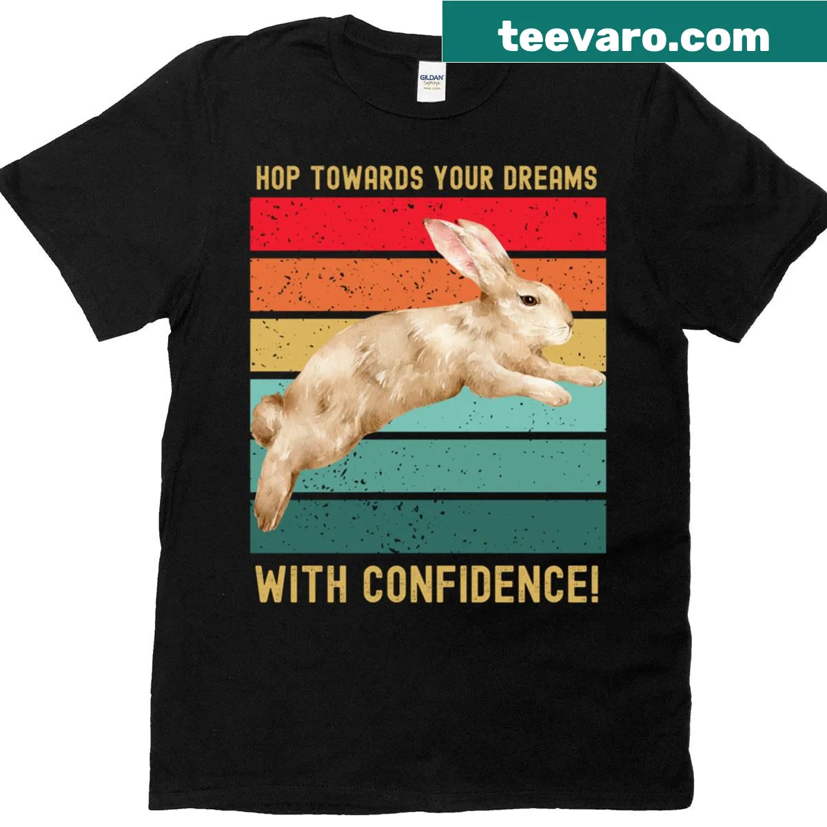 Inspirational shirt with the phrase 'Hop Towards Your Goals' — on a men's t-shirt