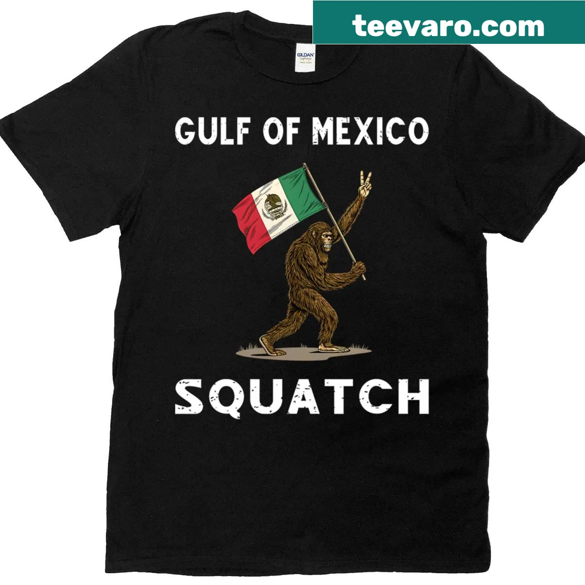 T-shirt with humorous estimate of squatch population by 2025 — on a men's t-shirt