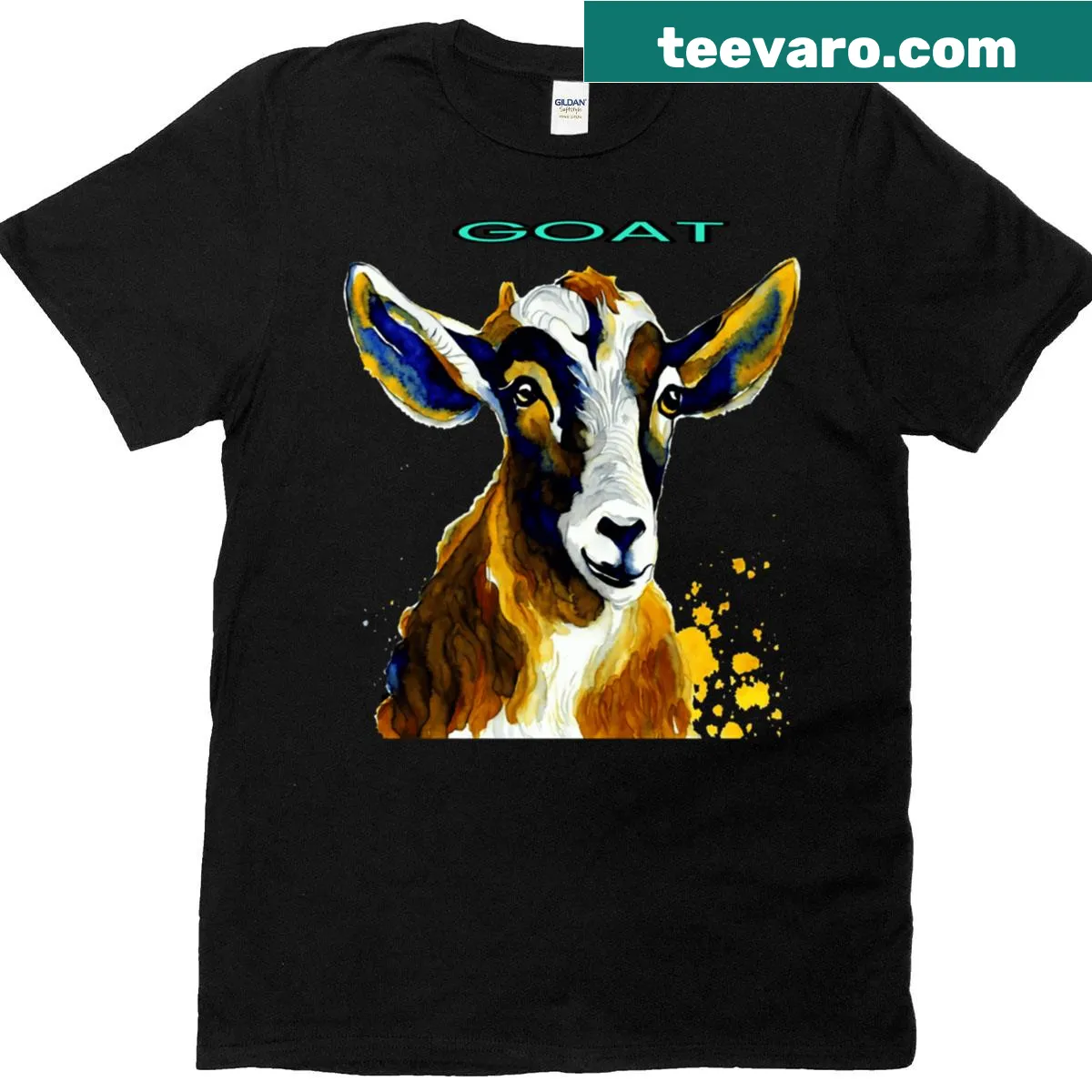 Cartoon goat design on Farm Fresh T-shirt — on a men's t-shirt