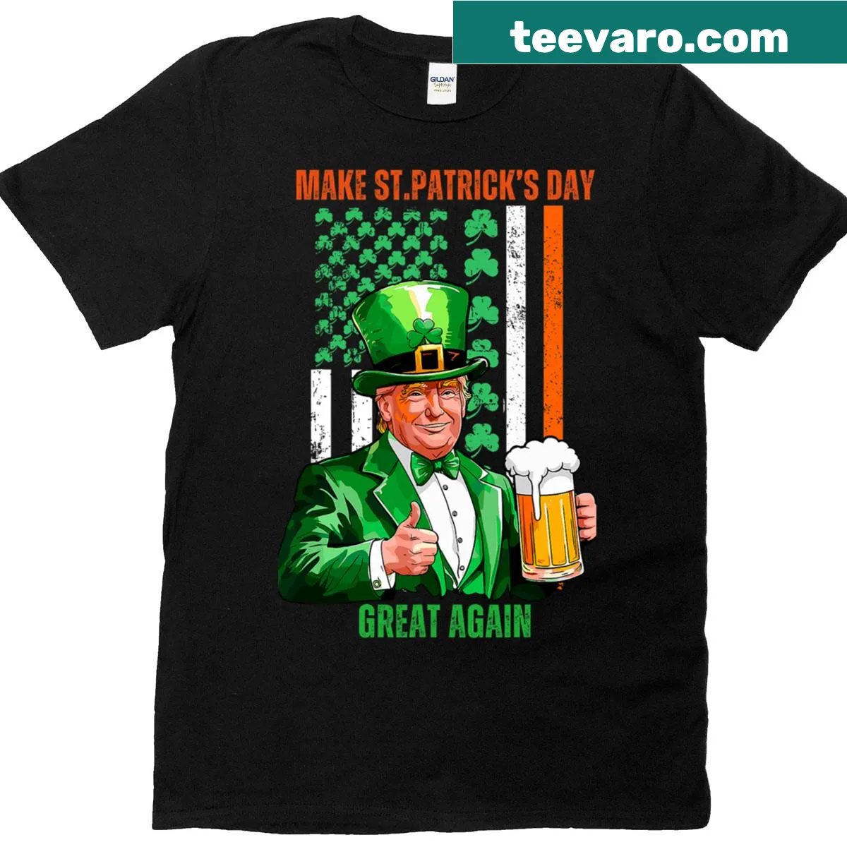Funny graphic on St. Patrick's Day Trump t-shirt — on a men's t-shirt