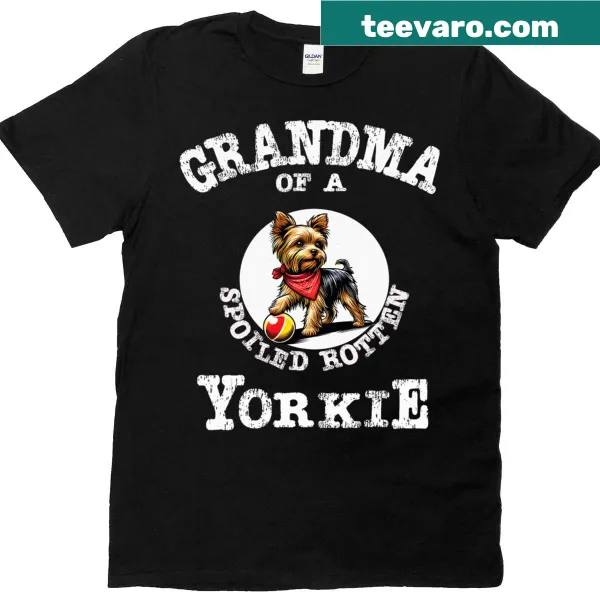 Cute t-shirt for grandmas featuring Yorkshire Terrier graphics