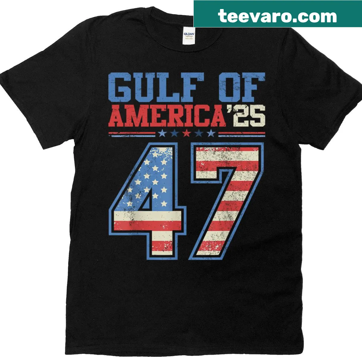 Vintage-style T-shirt featuring a retro American flag and nostalgia design — on a men's t-shirt