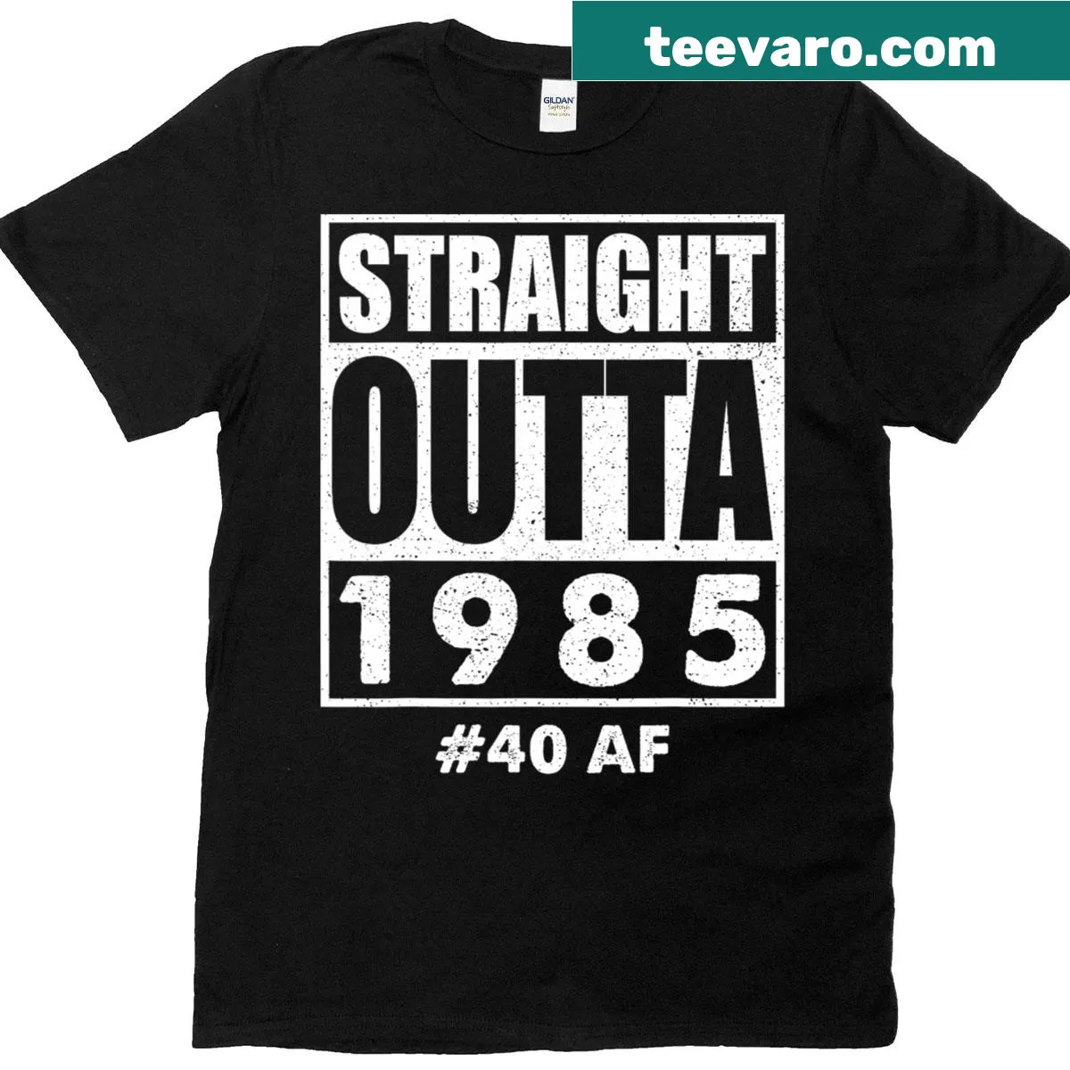 Nostalgic graphic celebrating a 40th birthday with 1980s style on a T-shirt — on a men's t-shirt