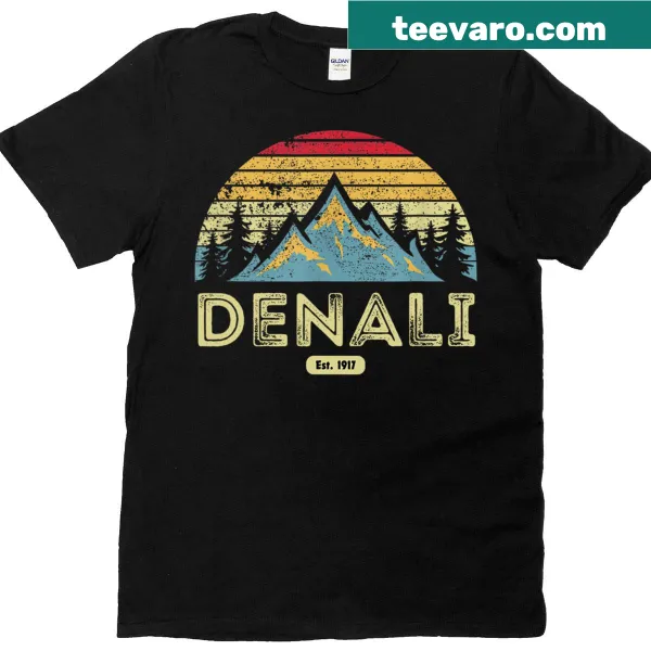 Vintage T-shirt featuring Denali National Park mountain design