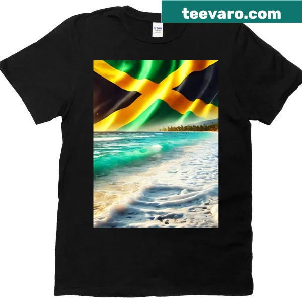 Jamaican flag-themed T-shirt for beach lovers