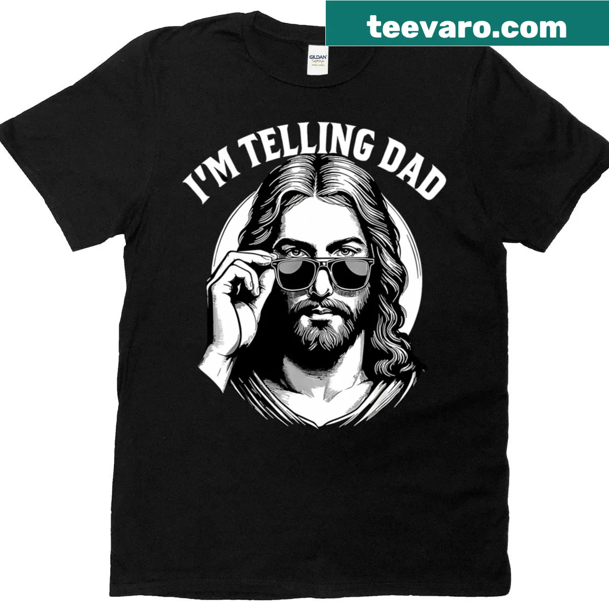 Funny Jesus meme t-shirt for dads — on a men's t-shirt