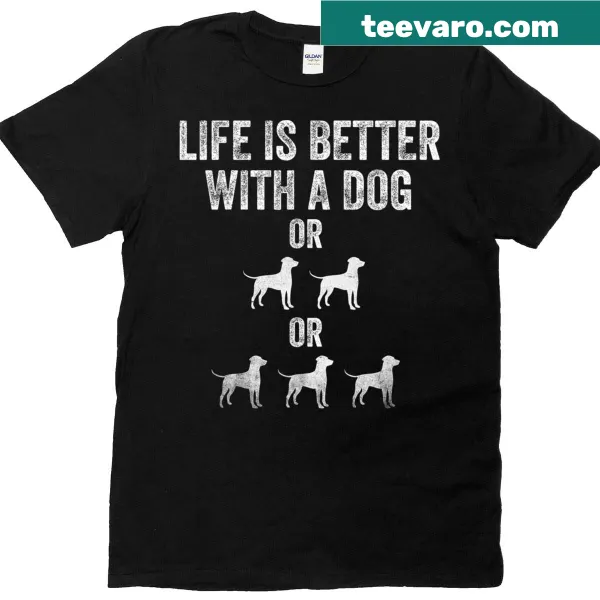 Funny dog owner graphic T-shirt with three dogs