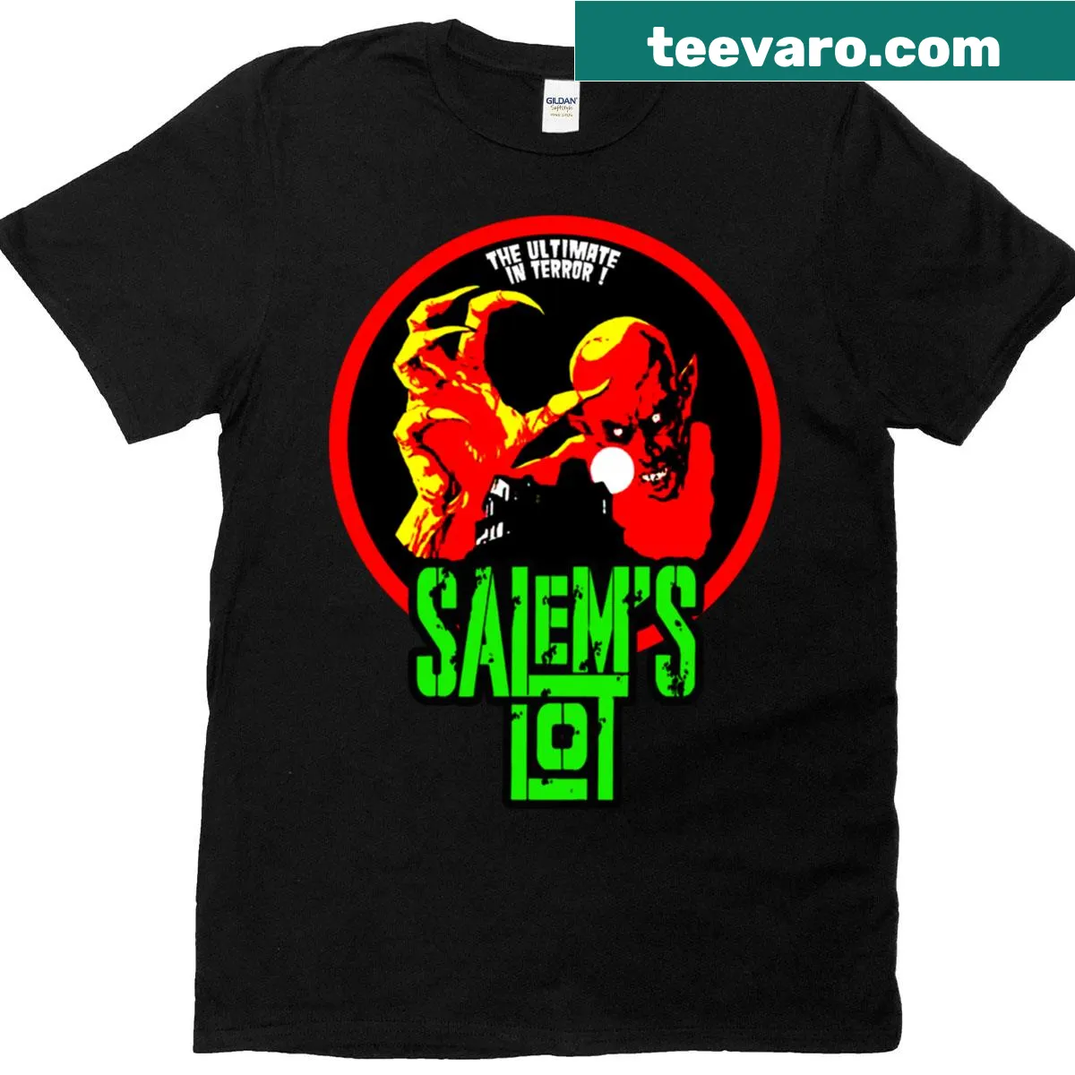 Salem horror-themed t-shirt appealing to fans of spooky tales — on a men's t-shirt