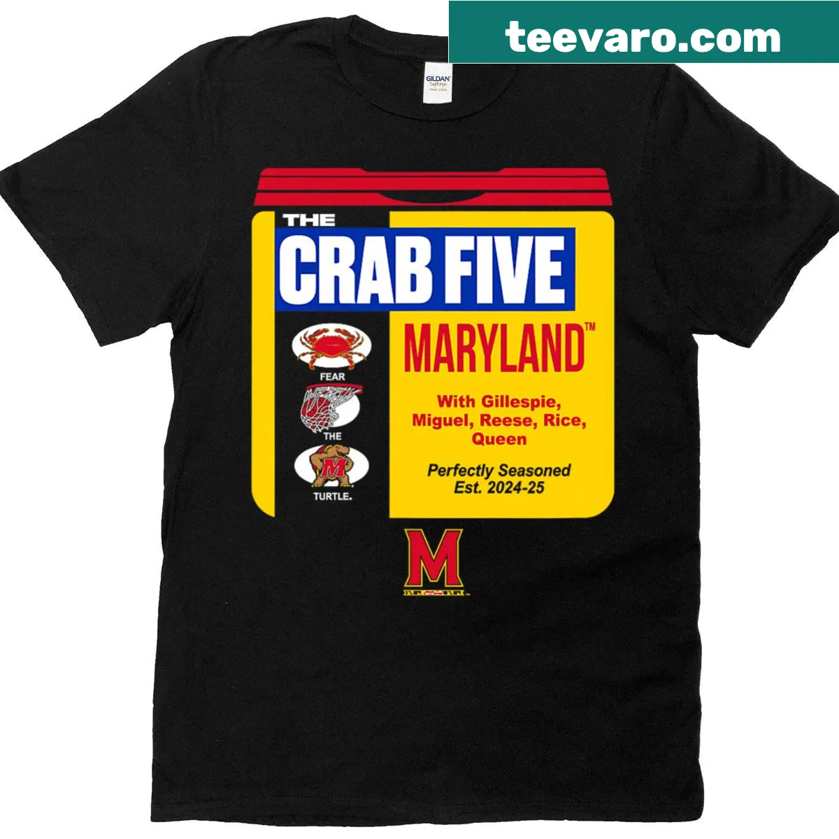 Maryland crab themed basketball shirt with crab illustration and playful text — on a men's t-shirt