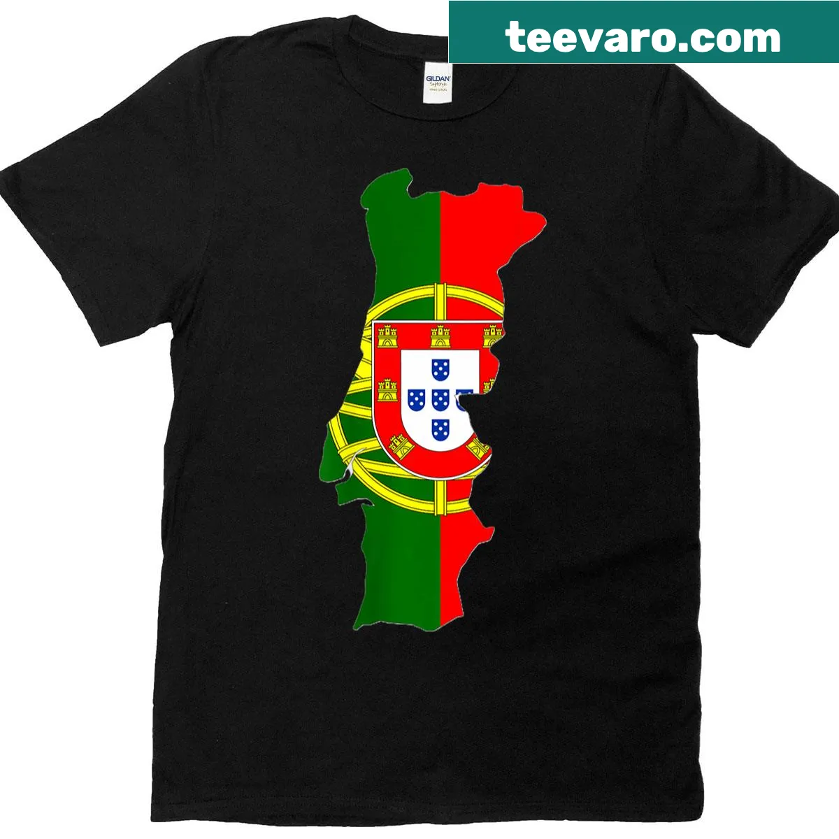 T-shirt featuring the Portuguese national emblem and coat of arms — on a men's t-shirt