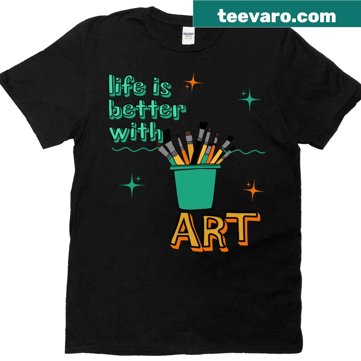 Retro design t-shirt celebrating crafting and the joy of art — on a men's t-shirt