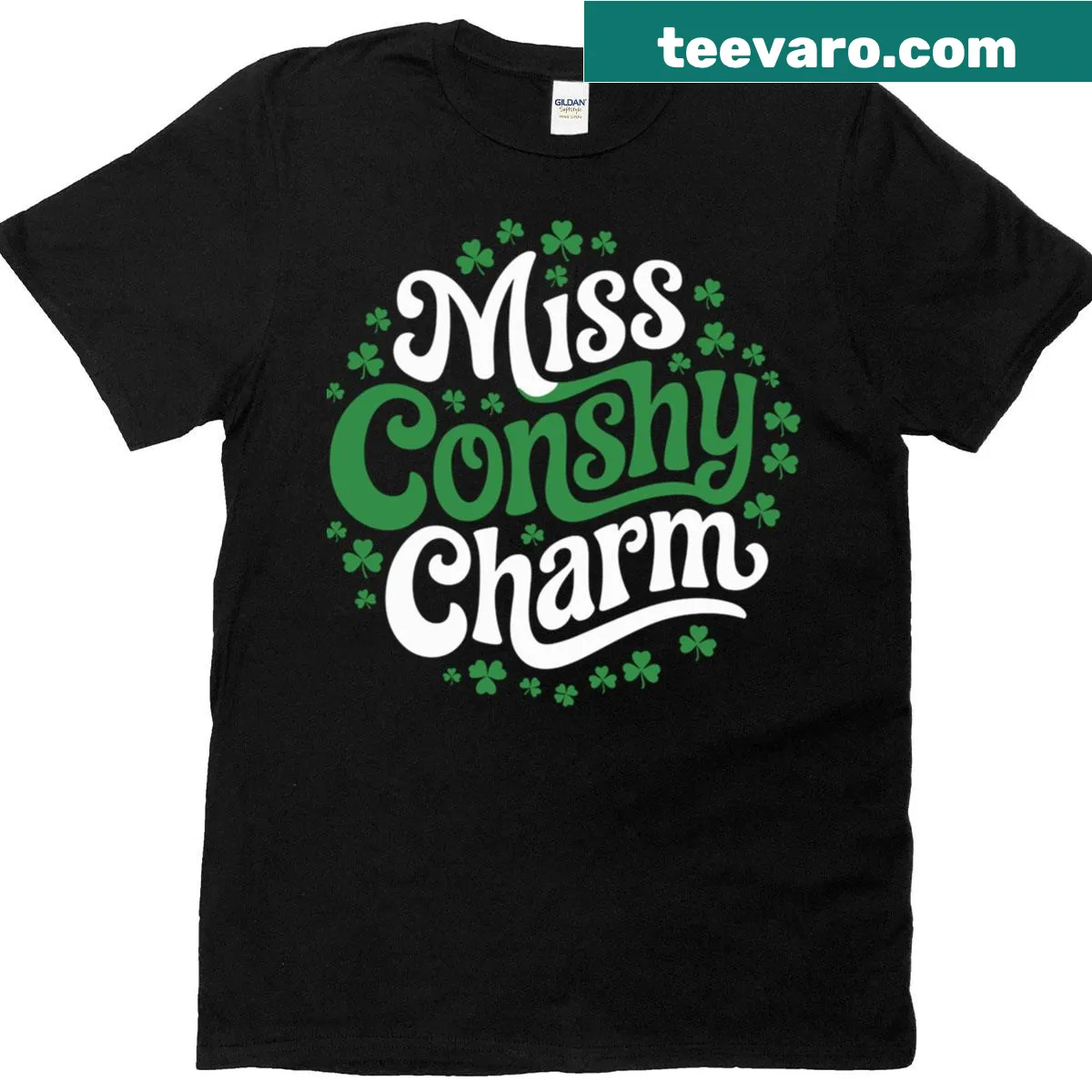 Family-themed St. Patrick's Day t-shirt with funny graphic — on a men's t-shirt