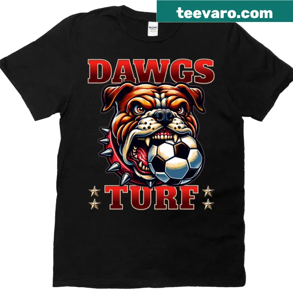 Bold T-shirt featuring the phrase 'Turf Dawgs Unleashed' in typography