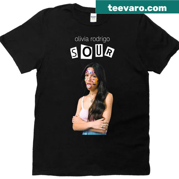 Cartoon tee featuring vampire kids and music theme inspired by Olivia Rodrigo